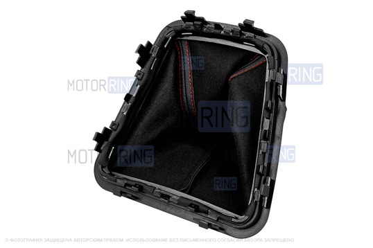 Ручка с пыльником Sal-Man в стиле Весты черный лак с красной строчкой на рычаг КПП с тросовым приводом для Лада Калина 2, Гранта, Гранта FL, Датсун