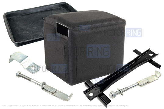 Крепление аккумулятора с термочехлом и резиновым ковриком для ВАЗ 2110-2112_1