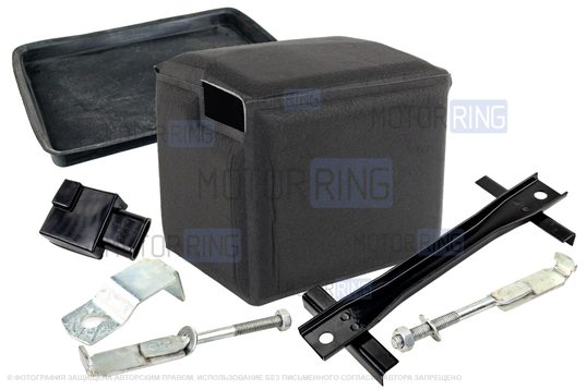 Крепление аккумулятора с термочехлом, резиновым ковриком и чехлом плюсовой клеммы для ВАЗ 2110-2112_1