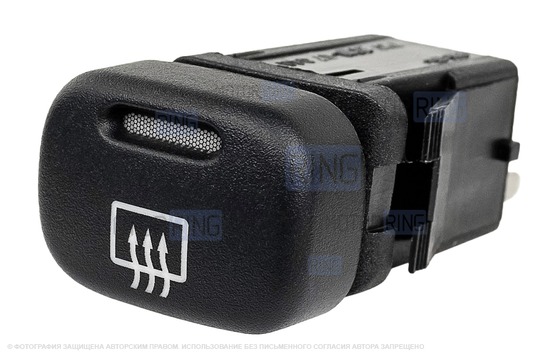 Кнопка включения обогрева заднего стекла с зеленой подсветкой и оранжевой индикацией для ВАЗ 2113-2115, Лада Калина, Шевроле Нива