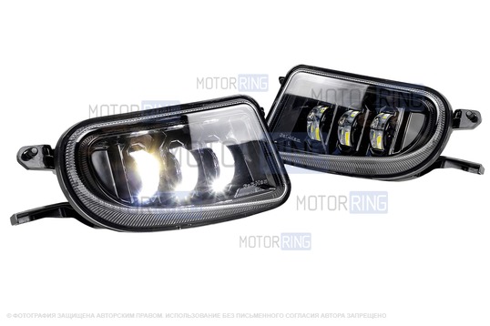 Диодные ПТФ Sal-Man 50W 4600lux 6000К 3 линзы для Мерседес Бенц C, CLK, E_1