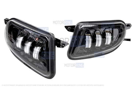 Диодные ПТФ Sal-Man 50W 4600lux 6000К 3 линзы для Мерседес Бенц C, CLK, E