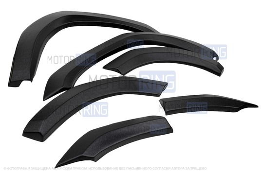 Декоративные накладки узкие квадратные неокрашенные на арки для Шевроле Нива, Лада Нива 2123