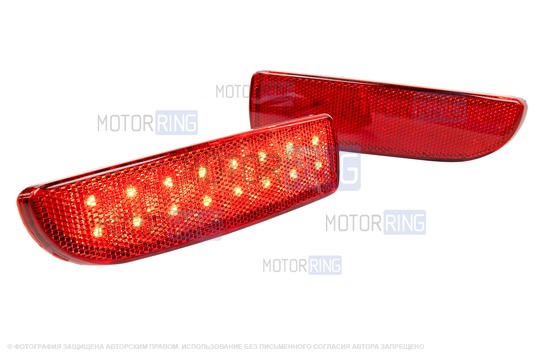 Катафоты диодные двухрежимные (стоп/габарит) в задний бампер для Лада Приора седан, хэтчбек_1