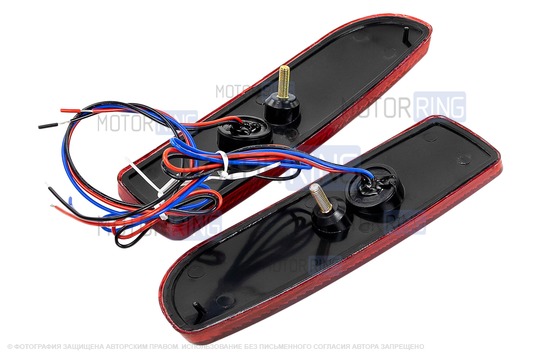 Катафоты диодные двухрежимные (стоп/габарит) в задний бампер для Лада Приора седан, хэтчбек