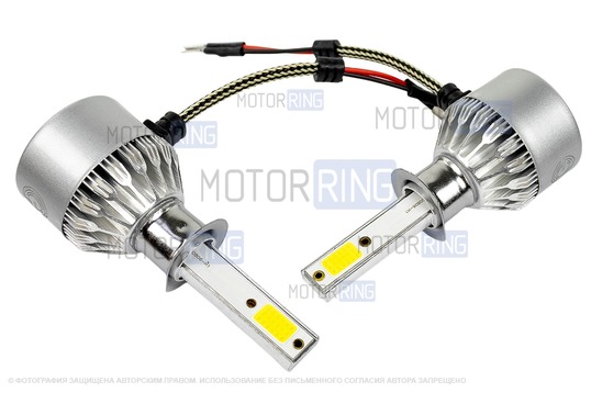 Светодиодные лампы C6 с цоколем H1 36W 3800LM для ВАЗ 2103-2106, 2110-2112, 2113-2115, Лада Веста, Икс Рей, Калина, Приора, Шевроле/Лада Нива
