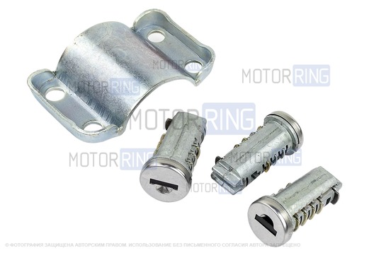 Замок зажигания ПТИМАШ с цилиндрами замков и выкидным ключом в стиле Ауди без чипа (пустой) для Лада Калина