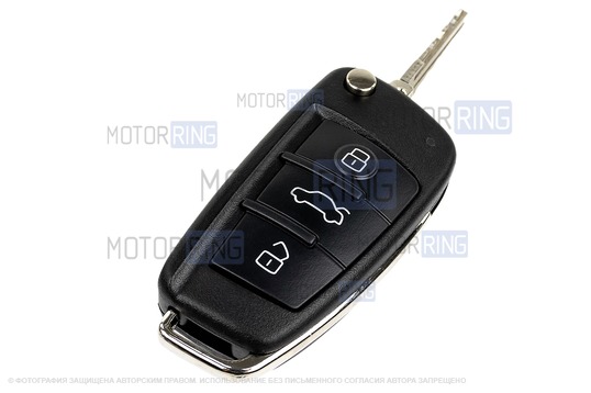 Замок зажигания ПТИМАШ с цилиндрами замков и выкидным ключом в стиле Ауди без чипа (пустой) для Лада Калина