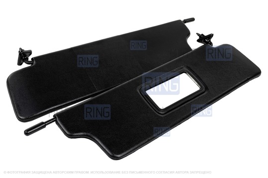 Черные солнцезащитные козырьки с зеркалом для Лада 4х4 (Нива) 1993-2019 г.в._1