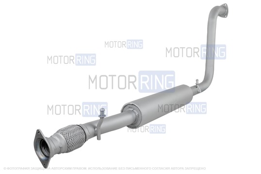 Резонатор DK Pro с гофрой на треугольном фланце (под паук) для Лада Веста_1