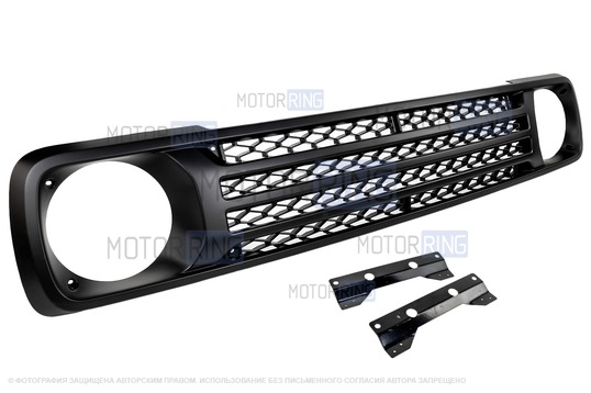 Решетка радиатора Урбан Делюкс с кронштейнами (без места под шильдик) для Лада 4х4 (Нива)_1