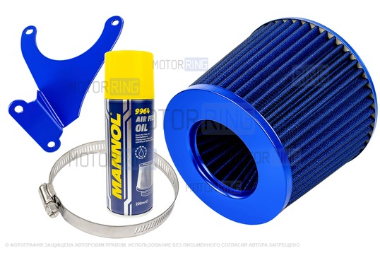 Воздушный фильтр нулевого сопротивления MR синий с синим кронштейном Sal-Man и пропиткой MANNOL для 16 кл ВАЗ 2110-2112, 2113, 2114 (Супер-Авто), Лада Гранта, Гранта FL, Калина, Калина 2, Приора_1