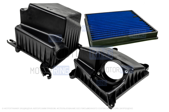 Корпус воздушного фильтра в полусборе (3 части) с фильтром нулевого сопротивления для Лада Калина, Калина 2, Гранта с МКПП_1