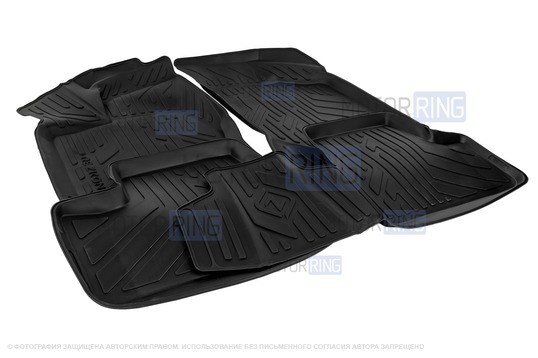 Салонные полиуретановые коврики Rezkon для Лада Гранта, Гранта FL, Калина 2_1