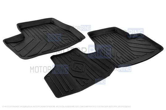 Салонные полиуретановые коврики Rezkon для Лада Гранта, Гранта FL, Калина 2