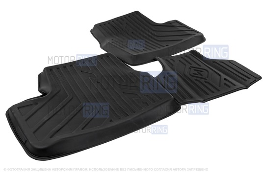 Салонные полиуретановые коврики Rezkon для Лада Гранта, Гранта FL, Калина 2