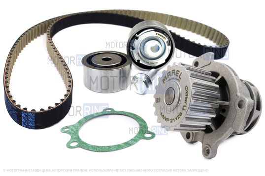 Ремень ГРМ Marel Kit Sport с помпой 21126 Marel Magnum Turbo для 16-клапанных Лада Приора, Калина, Калина 2, Гранта, Гранта FL, Ларгус, Ларгус FL, Веста, Икс Рей, Датсун_1