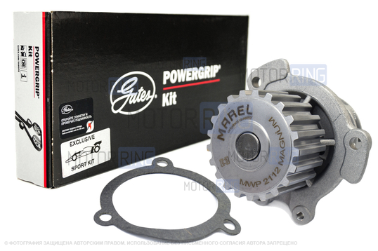 Усиленный комплект ремня ГРМ GATES с помпой Marel Magnum Turbo образца 2112 для 16-клапанных ВАЗ 2110-2112, 2113, 2114_1