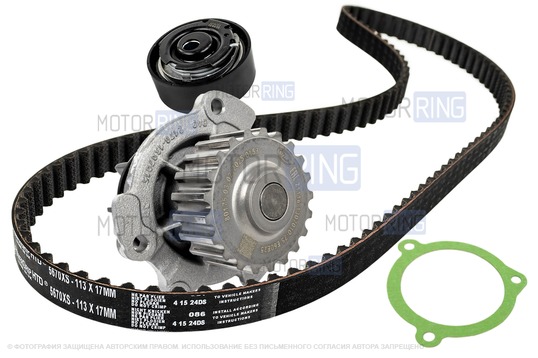 Комплект ремня ГРМ Gates с помпой ТЗА Стандарт для 8-клапанных Лада Калина, Калина 2, Гранта, Гранта FL, Приора, Ларгус, Ларгус FL, Веста NG, Датсун_1