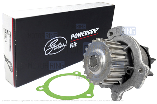 Комплект ремня ГРМ GATES с помпой ТЗА серии Стандарт для 8-клапанных ВАЗ 2108-21099, 2110-2112, 2113-2115, Лада Приора, Калина, Калина 2, Гранта в комплектации Стандарт, Ока_1