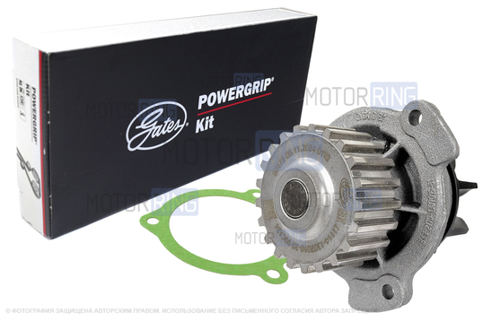 Комплект ремня ГРМ GATES с помпой ТЗА серии Комфорт для 8-клапанных ВАЗ 2108-21099, 2110-2112, 2113-2115, Лада Приора, Калина, Калина 2, Гранта в комплектации Стандарт, Ока_1