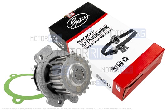Усиленный комплект ремня ГРМ CHINA ORIGINAL GATES с помпой ТЗА серии Стандарт для 8-клапанных ВАЗ 2108-21099, 2110-2112, 2113-2115, Лада Приора, Калина, Калина 2, Гранта в комплектации Стандарт, Ока_1