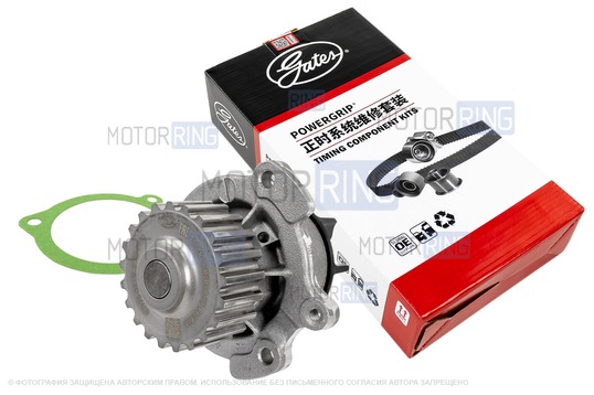 Комплект ремня ГРМ CHINA ORIGINAL GATES с помпой ТЗА серии Стандарт образца 21116 для 8-клапанных Лада Калина, Калина 2, Гранта, Гранта FL, Приора, Ларгус, Ларгус FL, Веста NG, Датсун_1