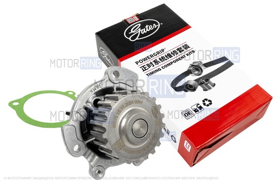 Комплект ремня ГРМ CHINA ORIGINAL GATES с помпой ТЗА серии Люкс образца 21128 для 8-клапанных Лада Калина, Калина 2, Гранта, Гранта FL, Приора, Ларгус, Ларгус FL, Веста NG, Датсун_1