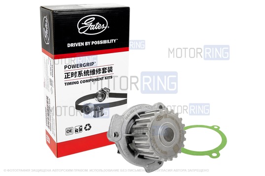 Комплект ремня ГРМ CHINA ORIGINAL GATES с помпой 21126 ТЗА серии Комфорт для 16-клапанных Лада Приора, Калина, Калина 2, Гранта, Гранта FL, Ларгус, Ларгус FL, Веста, Икс Рей, Датсун_1