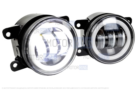 Диодные ПТФ TheBestPartner с ангельскими глазками и повторителем поворотника для Лада Гранта FL, Веста, Веста NG, Икс Рей, Ларгус FL, Нива Урбан, Рено