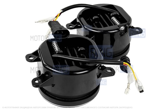 Диодные ПТФ TheBestPartner с ангельскими глазками и повторителем поворотника для Лада Гранта FL, Веста, Веста NG, Икс Рей, Ларгус FL, Нива Урбан, Рено