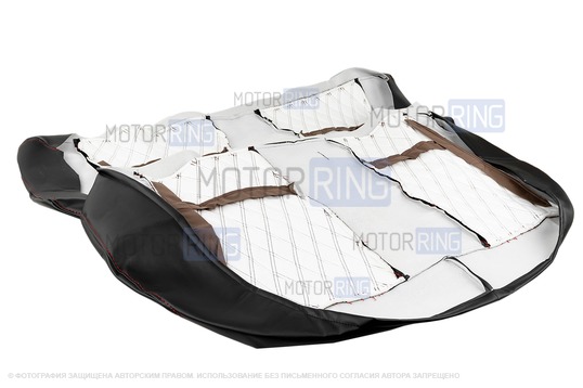 Обивка сидений (не чехлы) экокожа с алькантарой (цветная строчка Ромб/Квадрат) для ВАЗ 2108-21099, 2113-2115, 5-дверная Лада 4х4 (Нива) 2131