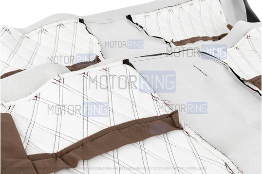 Обивка сидений (не чехлы) экокожа с алькантарой (цветная строчка Ромб/Квадрат) для ВАЗ 2108-21099, 2113-2115, 5-дверная Лада 4х4 (Нива) 2131