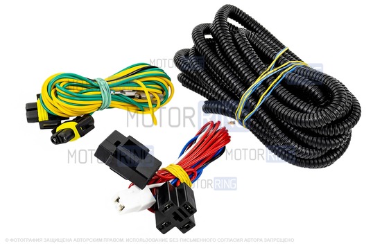 Проводка для подключения противотуманных фар (ПТФ) ML с универсальной кнопкой для Лада Веста, Икс Рей, Ларгус