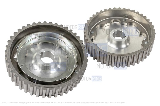 ДефектING! Шестерни разрезные ГРМ (алюминиевая ступица) с маркерным диском для 16 кл Лада Приора, Калина, Калина 2, Гранта, Гранта FL (царапины на зубе, исправимо шлифовкой)