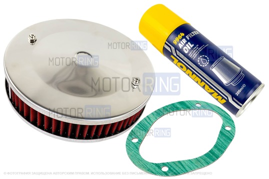 Фильтр нулевого сопротивления красный с пропиткой MANNOL для карбюраторных ВАЗ 2101-2107, 2108-21099, 2110-2112, 2113-2115, Лада 4х4 (Нива), Ока_1