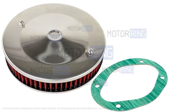 Фильтр нулевого сопротивления красный с пропиткой MANNOL для карбюраторных ВАЗ 2101-2107, 2108-21099, 2110-2112, 2113-2115, Лада 4х4 (Нива), Ока