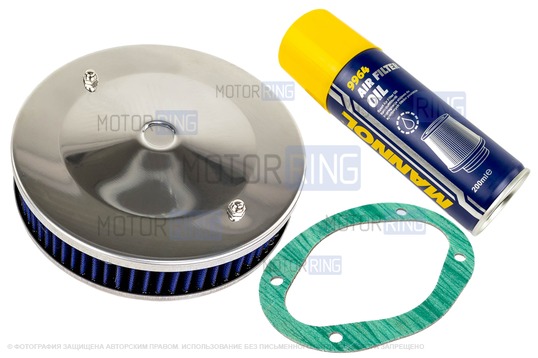 Фильтр нулевого сопротивления синий с пропиткой MANNOL для карбюраторных ВАЗ 2101-2107, 2108-21099, 2110-2112, 2113-2115, Лада 4х4 (Нива), Ока_1