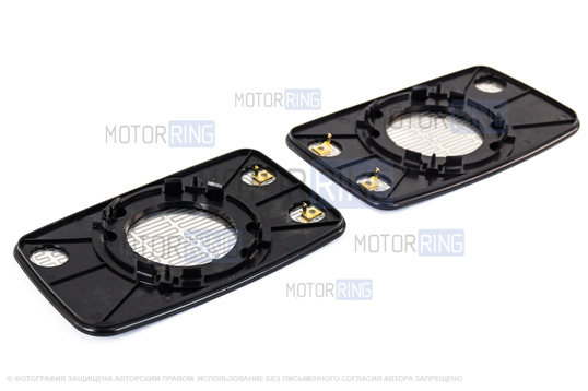 Комплект зеркальных элементов (стекол) SALINA старого образца с 2 встраиваемыми повторителями (нейтральный антиблик, обогрев) для Лада Приора