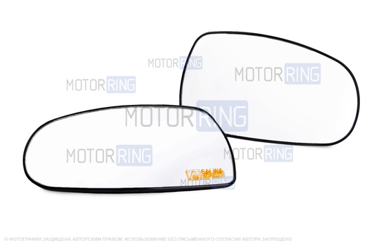 Комплект зеркальных элементов (стекол) SALINA старого образца с 2 встраиваемыми повторителями (нейтральный антиблик, обогрев) для Лада Калина