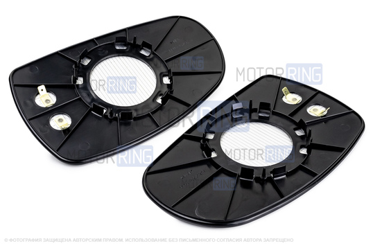 Комплект зеркальных элементов (стекол) SALINA старого образца с 2 встраиваемыми повторителями (нейтральный антиблик, обогрев) для Лада Калина