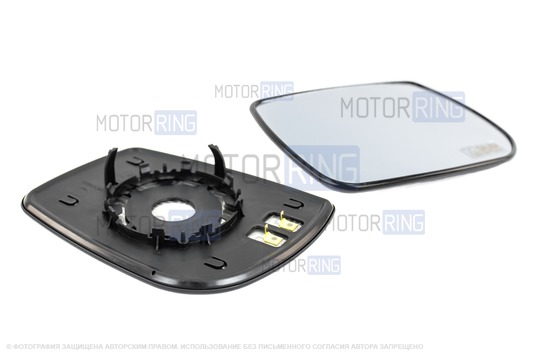 Комплект зеркальных элементов (стекол) SALINA Люкс с 2 встраиваемыми повторителями (нейтральный антиблик, обогрев) для Лада Калина, Калина 2, Гранта седан