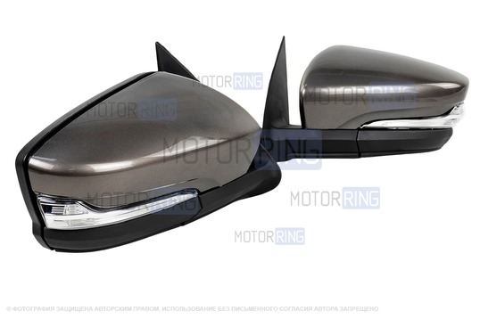 Механические боковые зеркала АТП Лифтбек с обогревом и повторителем для Лада Гранта, Гранта FL, Калина, Калина 2, Датсун