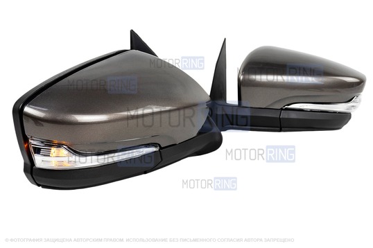 Механические боковые зеркала АТП Лифтбек с обогревом и повторителем для Лада Гранта, Гранта FL, Калина, Калина 2, Датсун