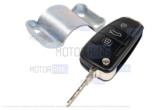 Замок зажигания ПТИМАШ нового образца с выкидным ключом в стиле Ауди без чипа (пустой) для ВАЗ 2113-2115, 2110-2112