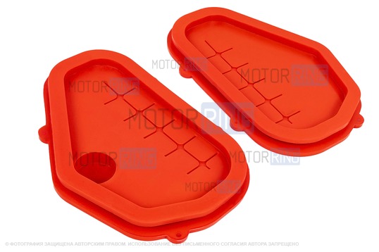 Красные силиконовые грязезащитные заглушки проема рулевых тяг для Лада Гранта, Гранта FL, Калина, Калина 2_1