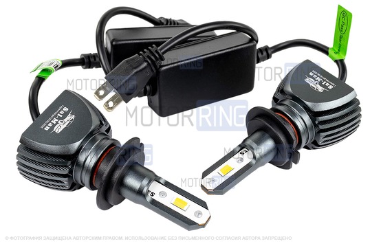 Светодиодные лампы S1 Sal-Man двухцветные (бело-желтые) 40W 3000 и 6000K H7 для Лада Калина, Калина 2, Приора, Веста, Иксрей, Шевроле Нива