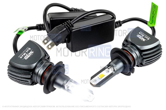 Светодиодные лампы S1 Sal-Man двухцветные (бело-желтые) 40W 3000 и 6000K H7 для Лада Калина, Калина 2, Приора, Веста, Иксрей, Шевроле Нива