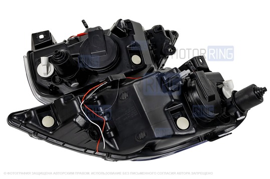 Светодиодные фары с ДХО и линзой для Лада Ларгус