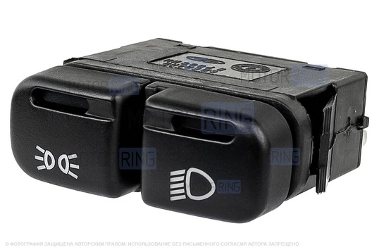 Кнопка включения наружного освещения АВАР с зеленой подсветкой и зеленой индикацией включения габаритов (секция фар без индикации) для ВАЗ 2113-2115, Шевроле Нива